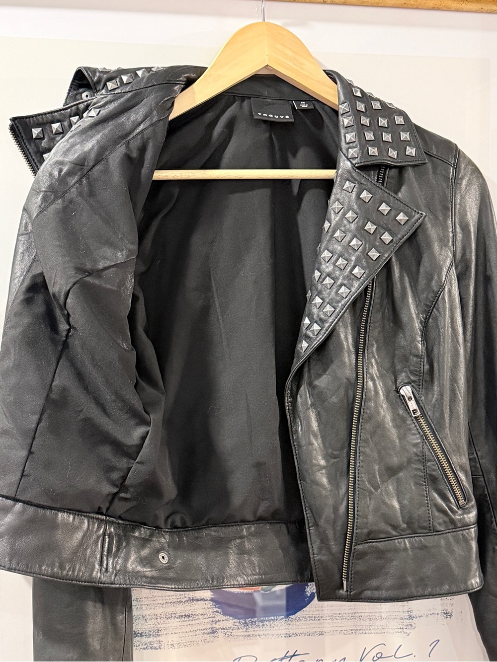 Trouvé Bikercore Studded Leather Jacket XS - Picture 3 of 6